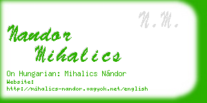 nandor mihalics business card